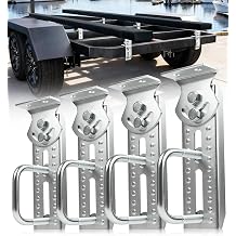 Boat Trailer Bunk Brackets 4 Pack Galvanized Bunks Bracket Kit with U-Bolts, Fits 1.5"x3", 2"x3", 3"x3" Boat Trailer Crossmembers Beam Crossbars Accessories