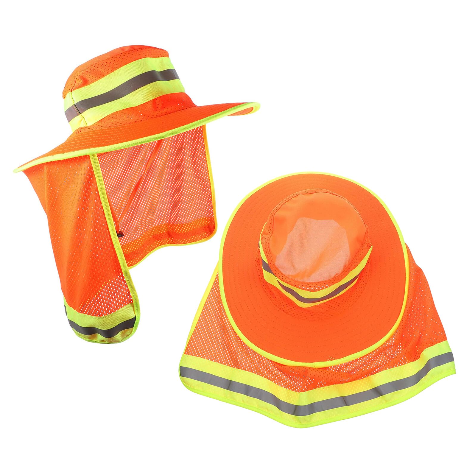 2 Sombreros de Pesca Unisex Naranja Gorra de Pescador con ala Ancha y Solapa para Cuello Protección Solar UV Transpirable y Ligera para Senderismo Playa y Actividades al Aire