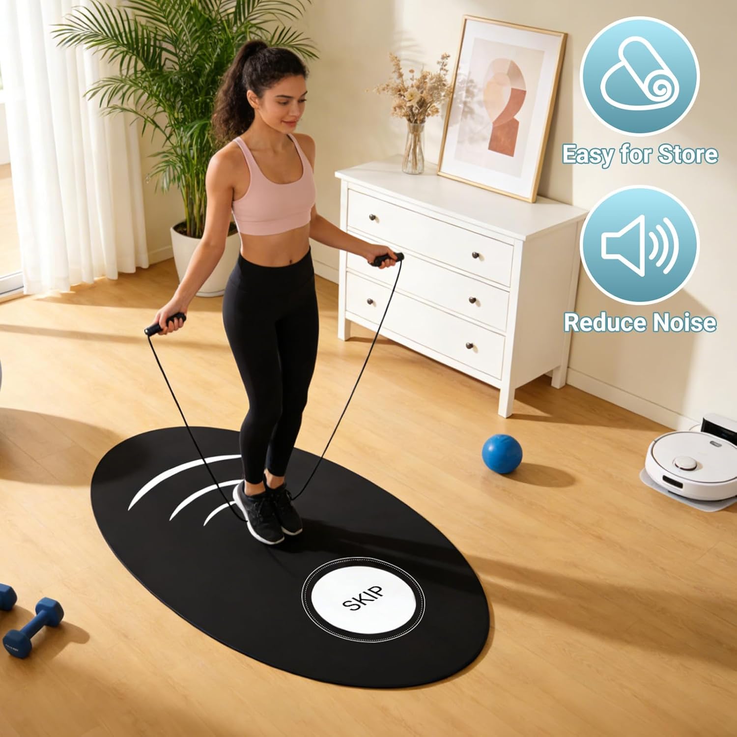 35.4 x 55.1 inch High-Density Rubber Exercise Mat, Non-Slip and Shock-Absorbing, Suitable for Indoor and Outdoor Home Gym Workouts.