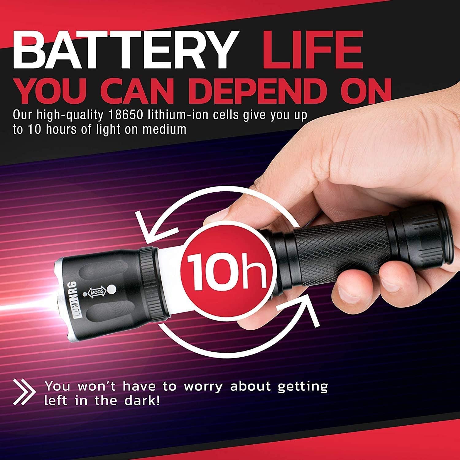 LumiNRG Tactical Flashlight Rechargeable Powered Image