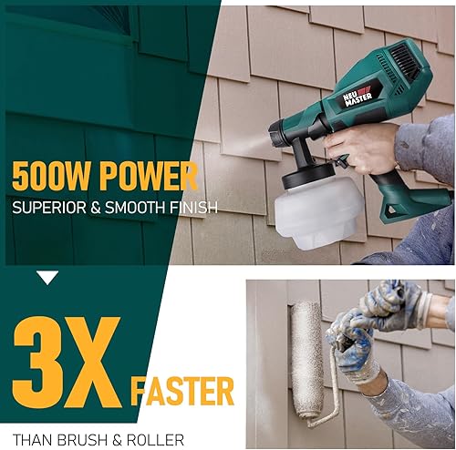 Miniatura 3 de NEU MASTER Pulverizador de pintura, pistola de pintura eléctrica, contenedor de 40.6 fl oz, 4 boquillas/3 patrones, pistola pulverizadora de pintura