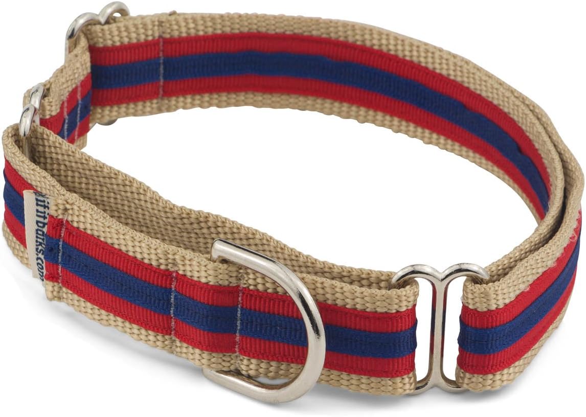 If It Barks 1" Layered Ribbon Martingale Dog Collar, Small, Sailor