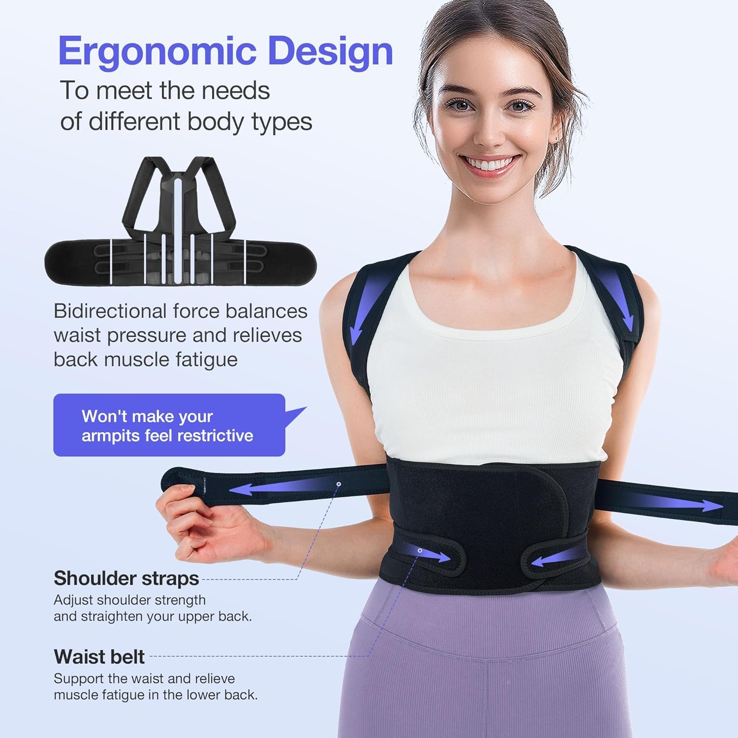 NEW 2026 Posture Corrector for Women & Men – Adjustable Back Brace for Daily Posture Support, Helps Improve Alignment & Reduce Slouching, Breathable Upper & Lower Back Lumbar Support for Office Work, Sitting & Daily Wear