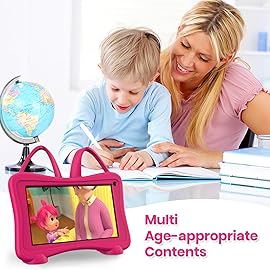 Trayoo Kids Tablet 7 Toddler Learning Tablet with WiFi, YouTube, Dual Camera, Touch Screen, Parental Control, Child Tablets for Boys Girls (Rose)