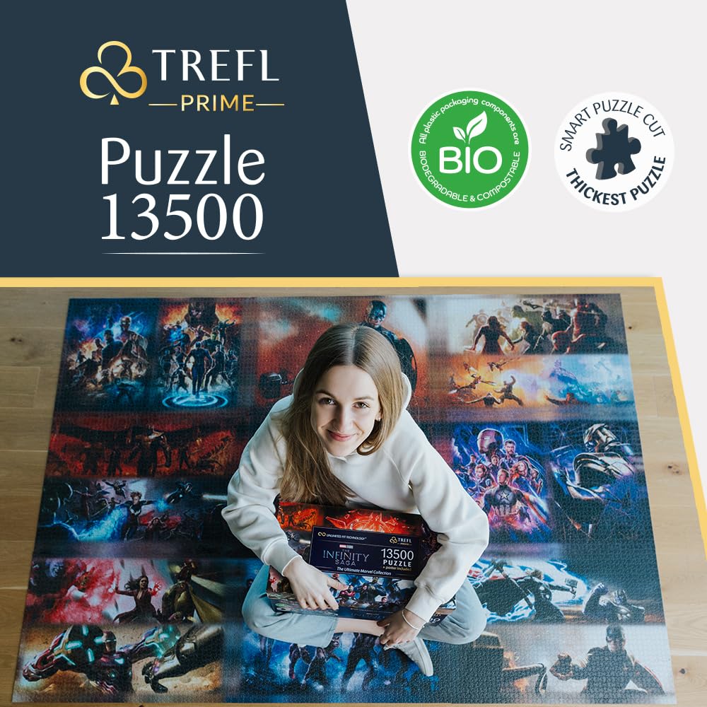 Trefl-13500 Pezzi, Grandi Dimensioni, BIO, EKO, Collage con Supereroi, Divertimento per Adulti eBambini a Partire da 12 Anni Puzzle, Colore, The Ultimate Marvel Collection, 81024