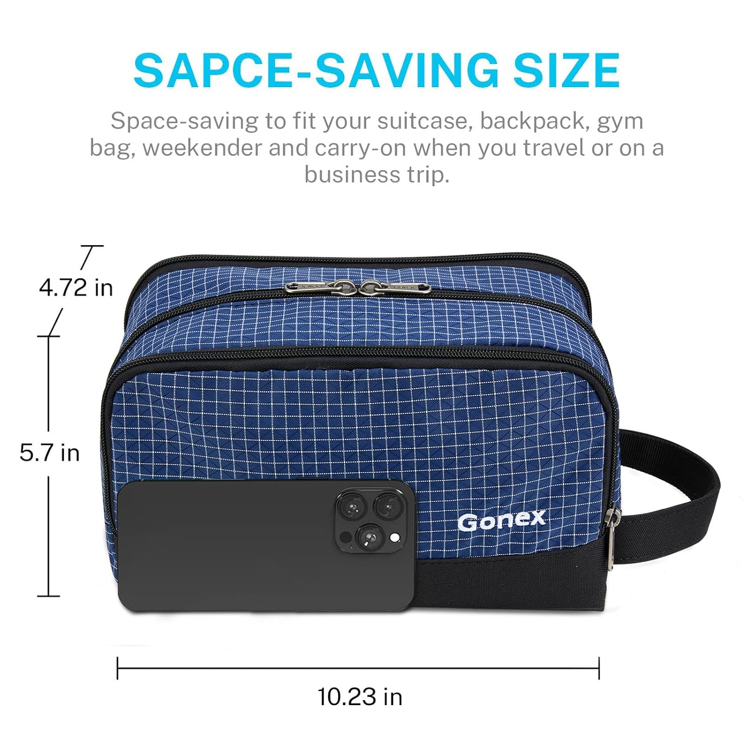 Gonex Travel Toiletry Bag for Men, Water Resistant Dopp Kit for Toiletries image 3