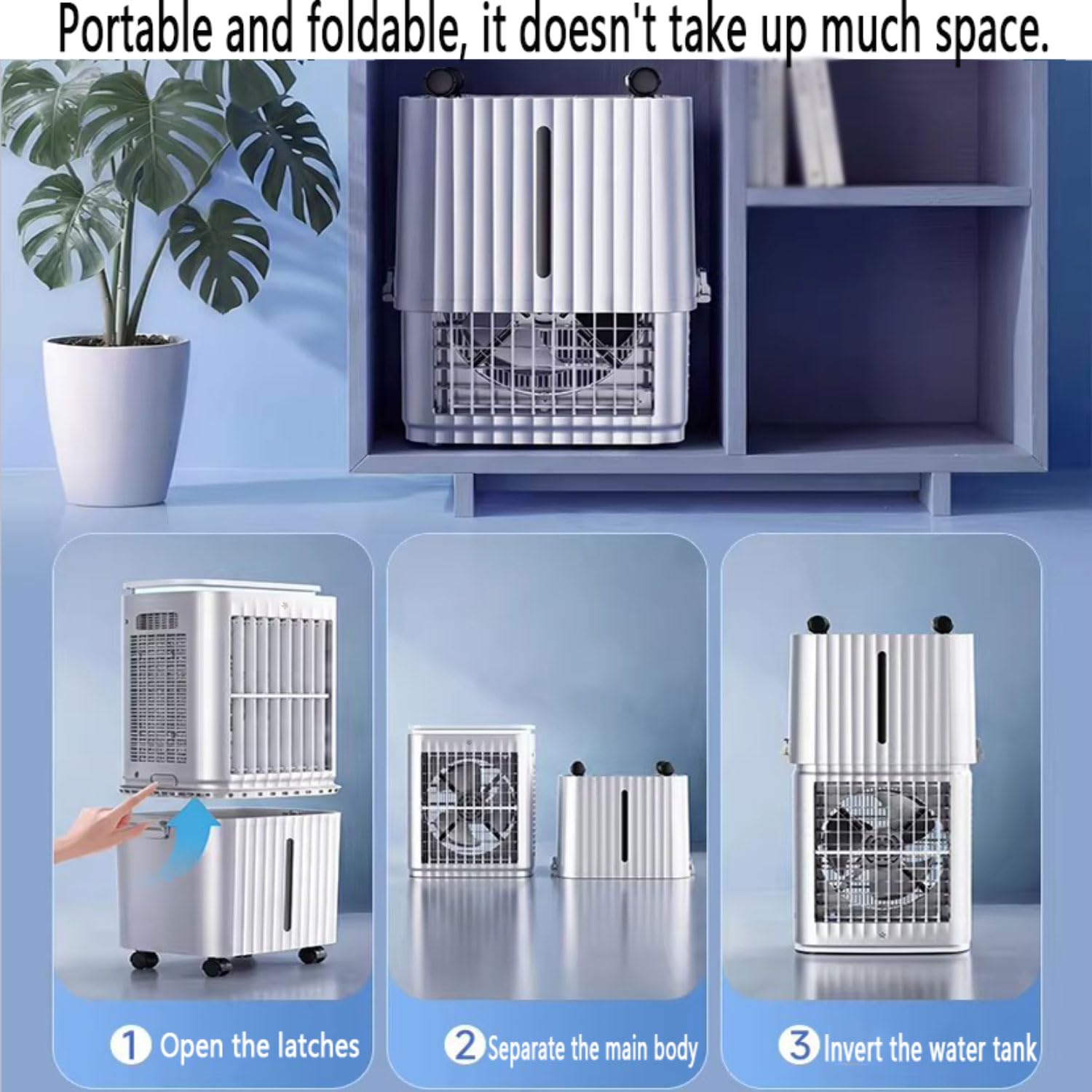 Climatizador Evaporativo Portátil con Tanque Desmontable 30L Enfriador de Aire Silencioso con Temporizador 12H 3 Velocidades 120° Oscilación Bajo Consumo Ventilador de Enfriamiento para Hogar