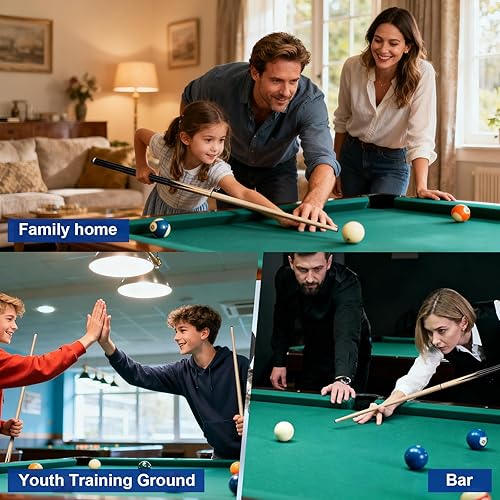 Miniatura 7 de LOTKEY Taco de billar de 58"52"48"42"42" juego de 42 palos de billar para profesionales, palos de piscina para adultos 14, 15, 20, 21 onzas con 2