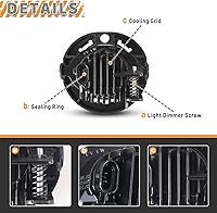 Vista 4 de AUTOWIKI Conjunto de luces antiniebla LED para Jeep Grand Cherokee 2014-2016 / DODGE CHARGER 2015-2019 / Chrysler 300 2015-2019/Chrysler Pacífica