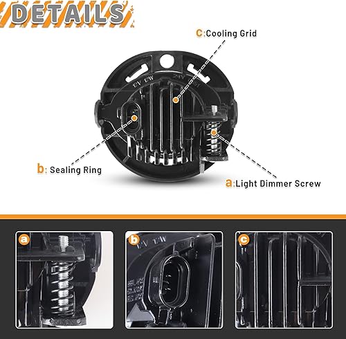 Miniatura 4 de AUTOWIKI Conjunto de luces antiniebla LED para Jeep Grand Cherokee 2014-2016  DODGE CHARGER 2015-2019  Chrysler 300 2015-2019Chrysler Pacífica