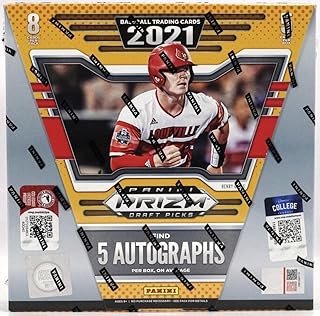 2021 Panini Prizm Draft Picks Collegiate Baseball Hobby (5 Packs/8 Cards: 5 Autos)