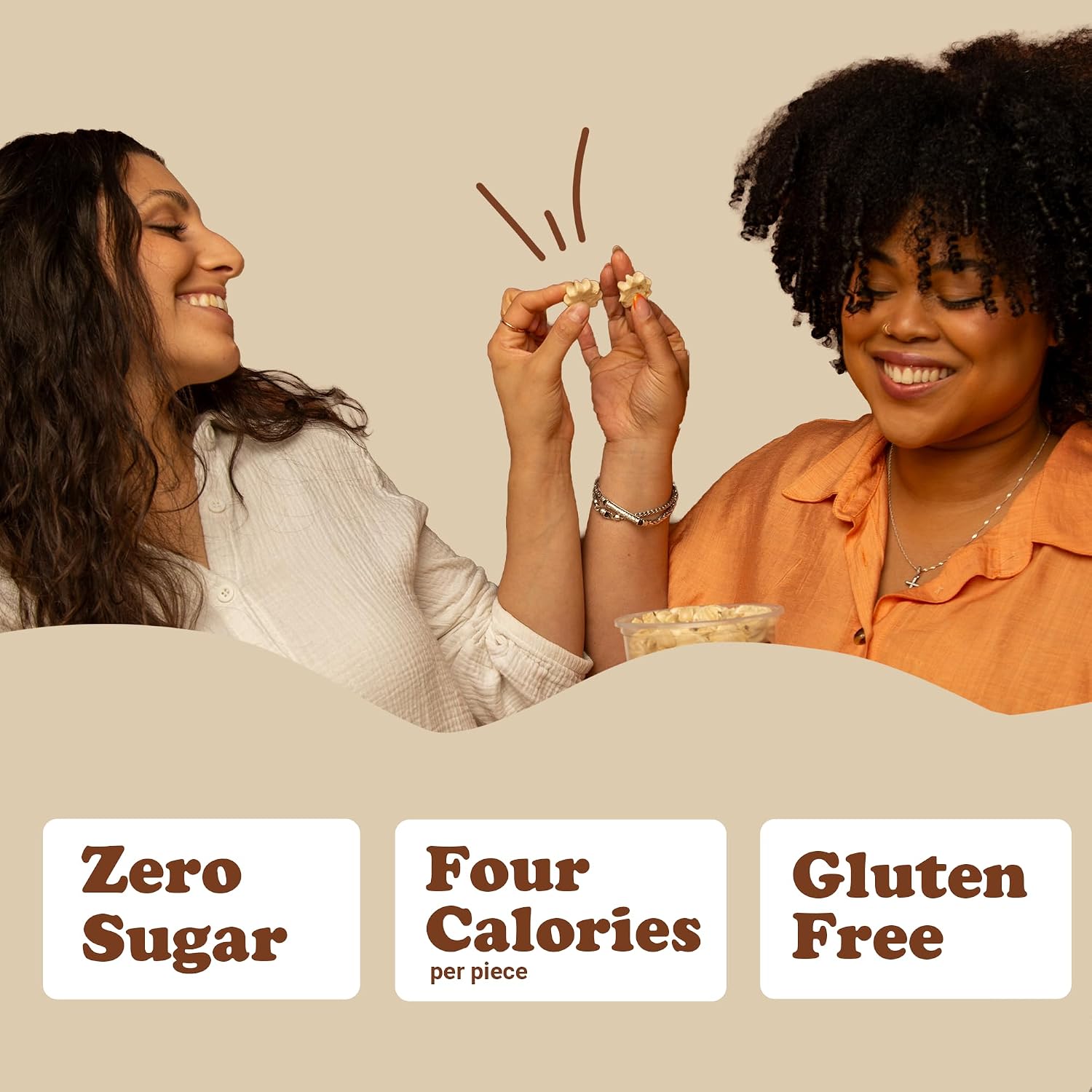 Don't Worry Meringue Sugar Free Cookies | Cookies & Cream, Hazelnut, Double Chocolate, Caramel Flavor | Sugar Free Candy | Keto, Gluten Free, Low Calorie Snacks For Adults | 4 Pack