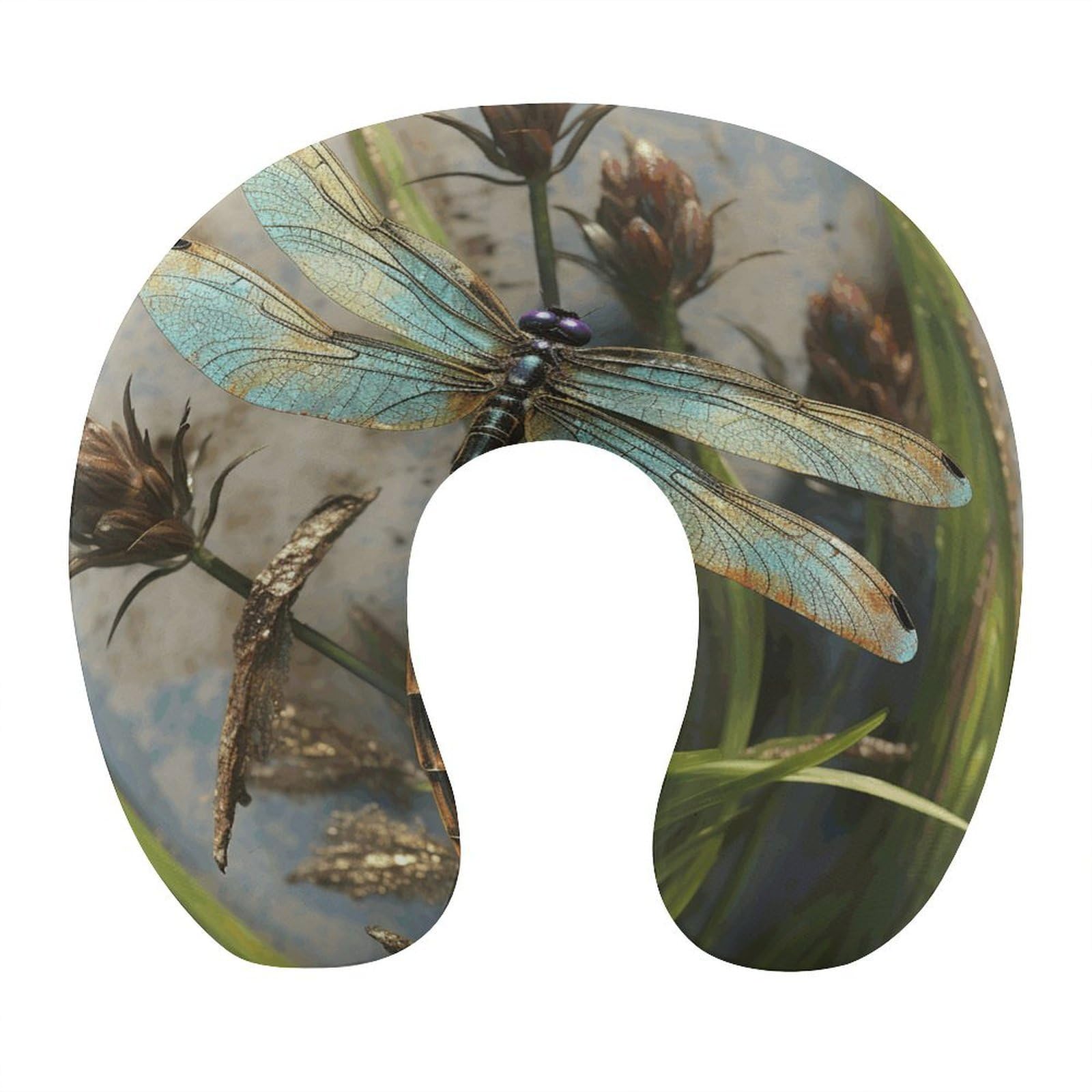 Btcowzrv Style Dancing Dragonfly U Shaped Neck Pillow Travel Pillows