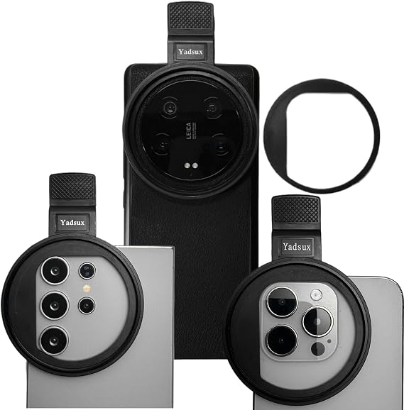 67mm Clip-on Phone CPL Polarizer Filter Lens for Samsung24,23,22 iPhone16,15,14, and Other Smart Phones, Equipped with Detachable Right Angle Shading Board, Applicable to All Mobile Phone Cameras