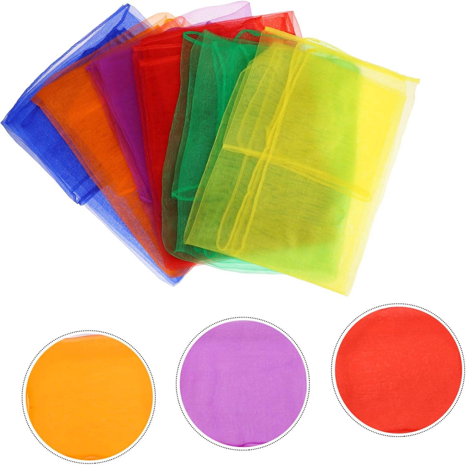 12pcs Dance Scarf for Boys and Girls Juggling Veils Headband Neck Scarf