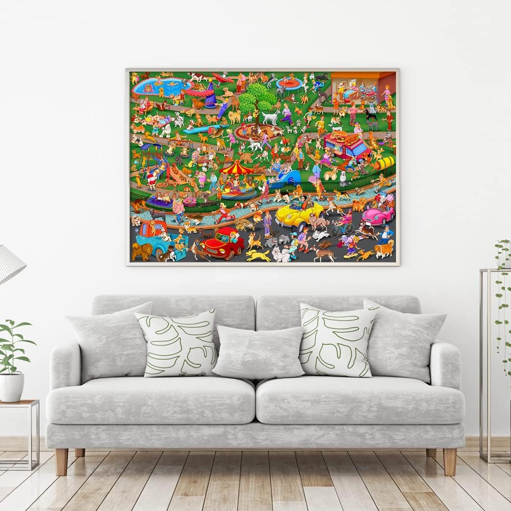 1000 Piece Puzzles for Adults - Dog Party - Jigsaw Puzzles for Adults 1000 Piece Educational Games Colorful Puzzles for Home Decoration(27.6"x 19.7")