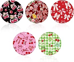 25pcs Adhesive Patches for Libre 2 & 3, Waterproof CGM Sensor Covers Cherry Bow Pattern Breathable Sweat-Proof Sensor Sticker Accessory Compatible with Libre 2 & 3 (5 Styles)