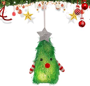 Lighted Christmas Tree Ornaments, Doll Ornaments Cute Decorations | Party Supplies Small Figure Table Shelf Fireplace Bedroom Garden Porch Patio Door