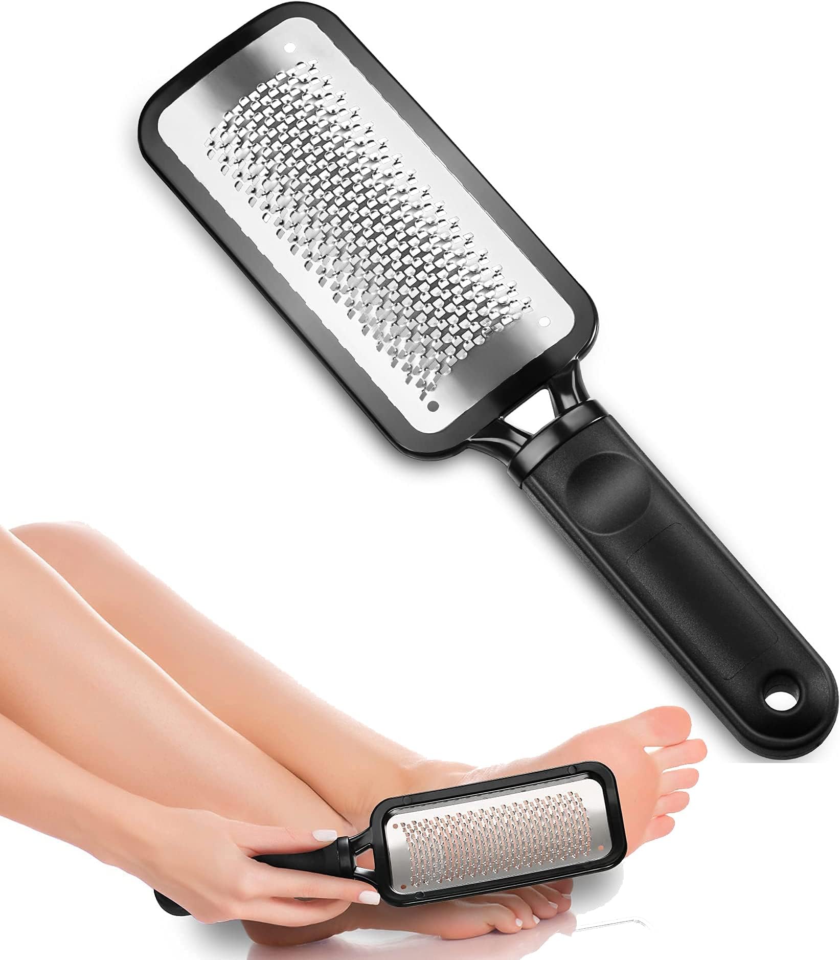 Temperia Leg, Heel & Foot Scrubber for Dead Skin - Very Sharp & Big (11 * 3 inch) - Pedicure & Feet Scrub Tools, Foot Scraper Cleaner & Filer, Callus Remover For Cracked Heels (Metal)