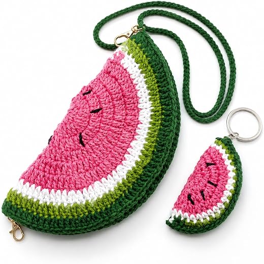 GOPI HANDICRAFT Combo of Handmade Crochet Sunglass Holder Pouch and Crochet keychain combination with long Sling crochet s...