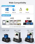 BENFEI Hard Drive Docking Station with UASP Offline Clone Function, USB C Dual Bay Dock for 2.5/3.5" HDD SSD, Up to 5Gbps | Tool Free Installation