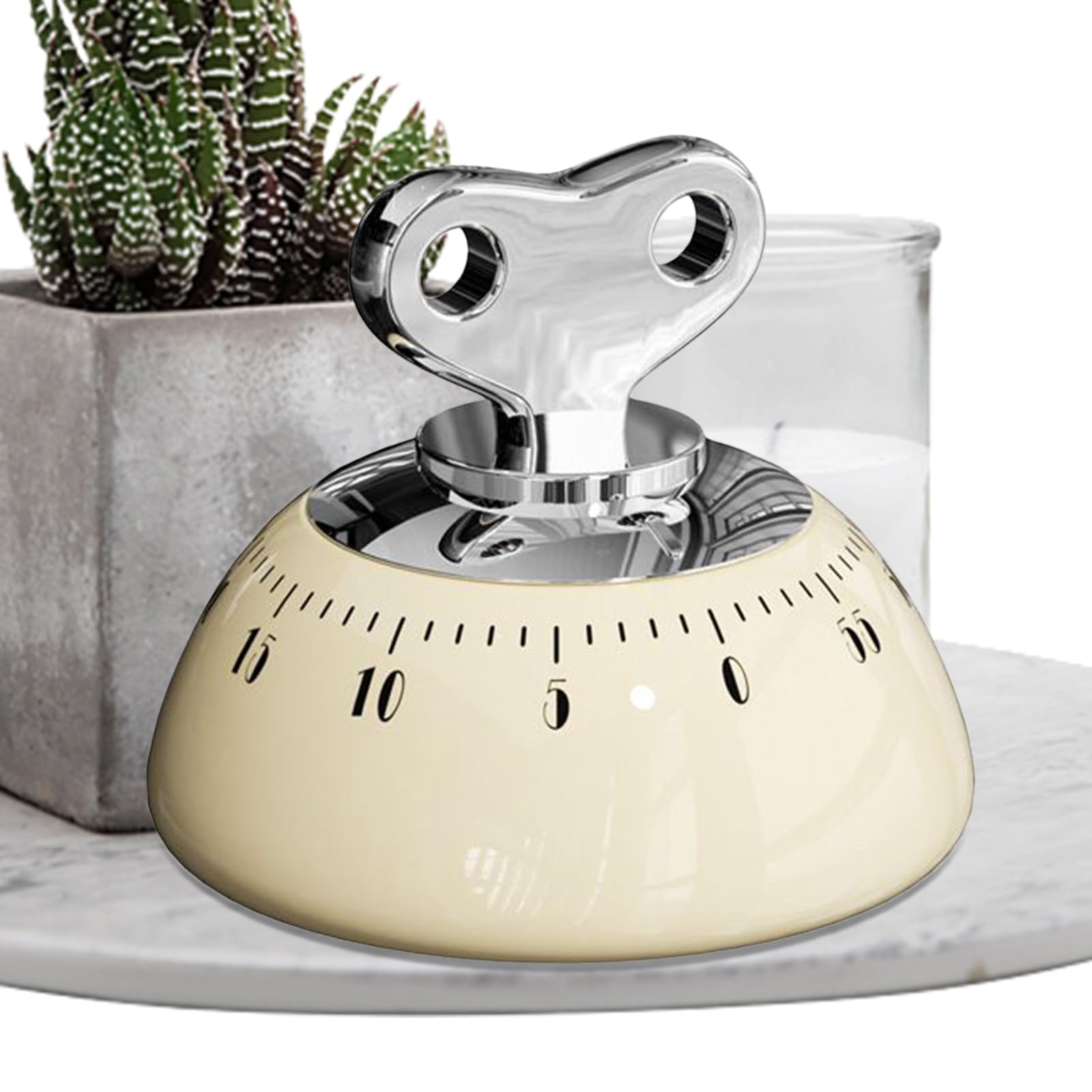 Timer da cucina Abs, movimento meccanico, 7,6 x 7,6 x 6,5 cm, timer digitale da cucina con conto alla rovescia di 60 minuti senza batterie, conto alla rovescia Tiмer, per imparare a cucinare