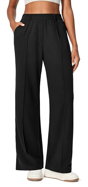 Ewedoos Wide Leg Work Pants Women Pull On Dress Pants Slacks for Women Stretchy Business Casual Outfits Comfort