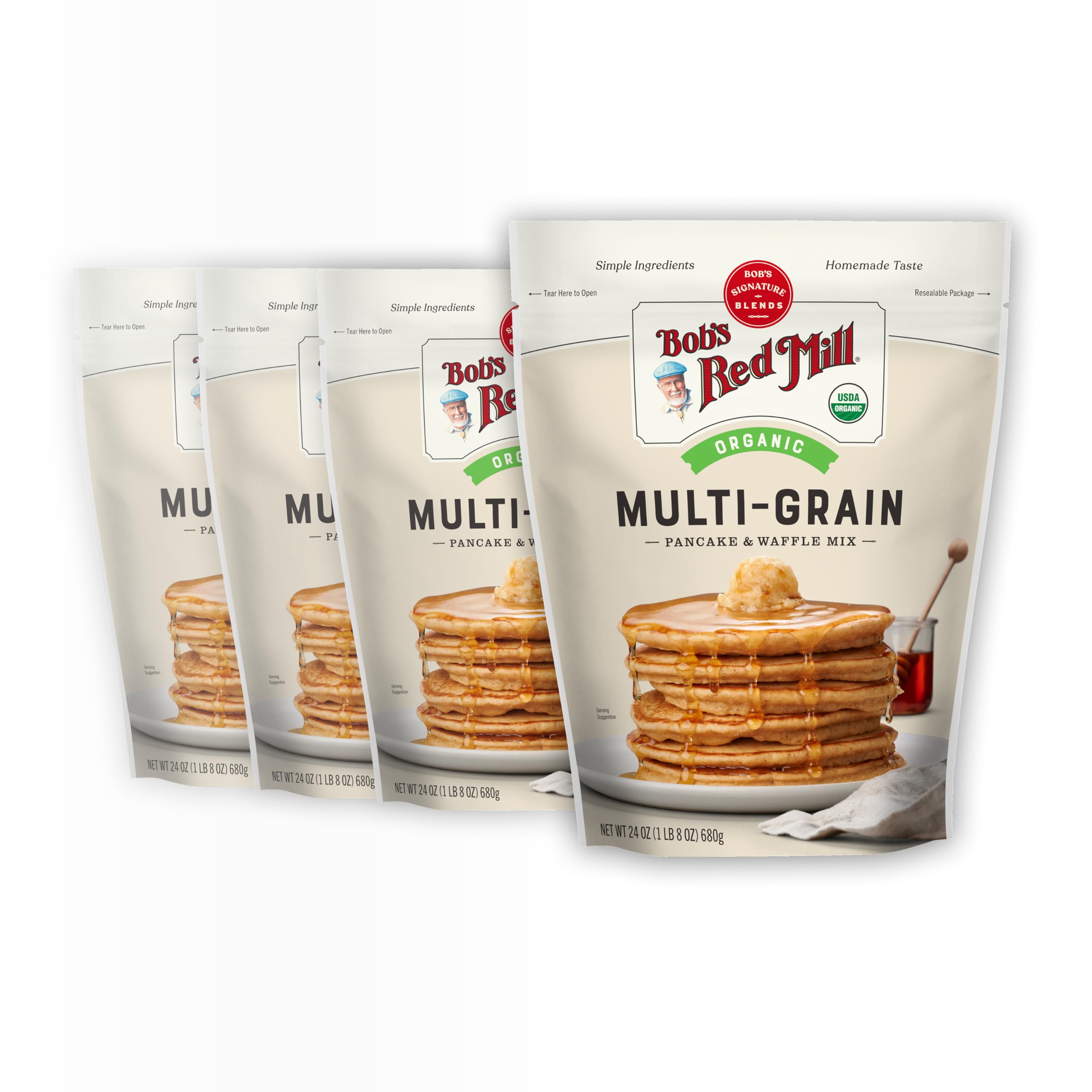 Organic 7 Grain Pancake & Waffle Mix, 24-ounce (Pack of 4)