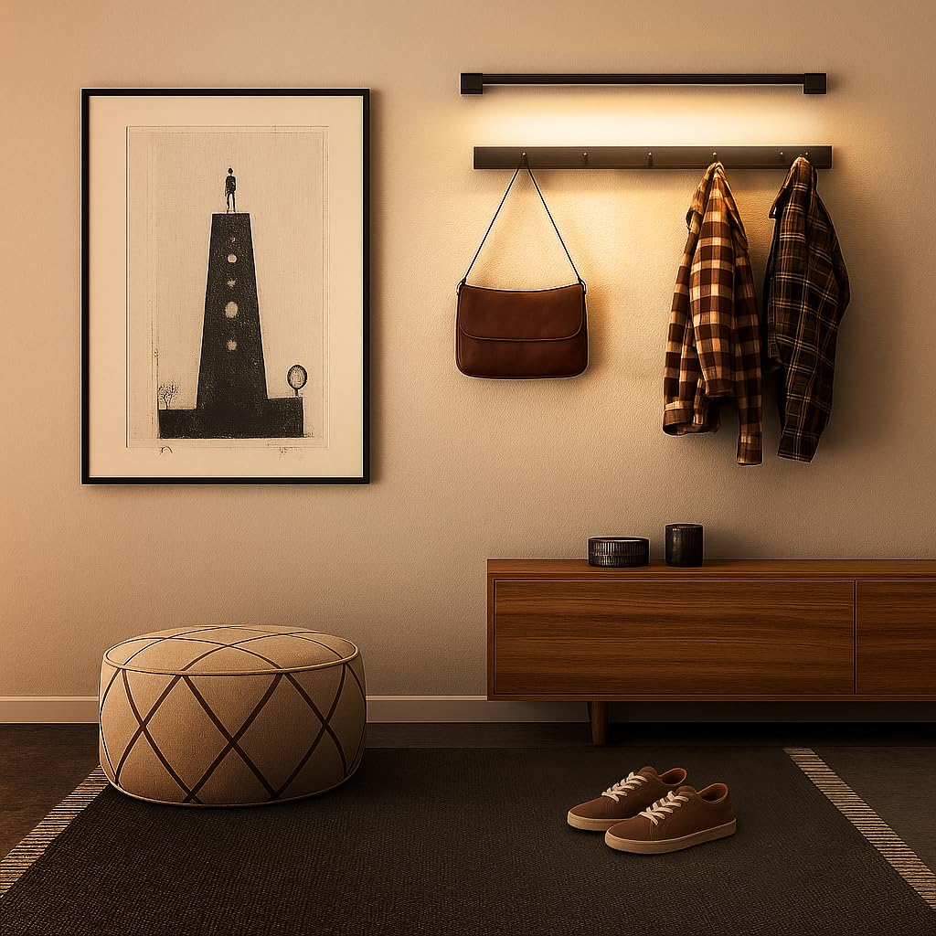 SSC-LUXon LED Wandstrahler Innen Außen YALKO 90 cm schwenkbar 330° IP54 – lange Wandlampe mit warmweißen Licht für Wohnzimmer Bad Terrasse
