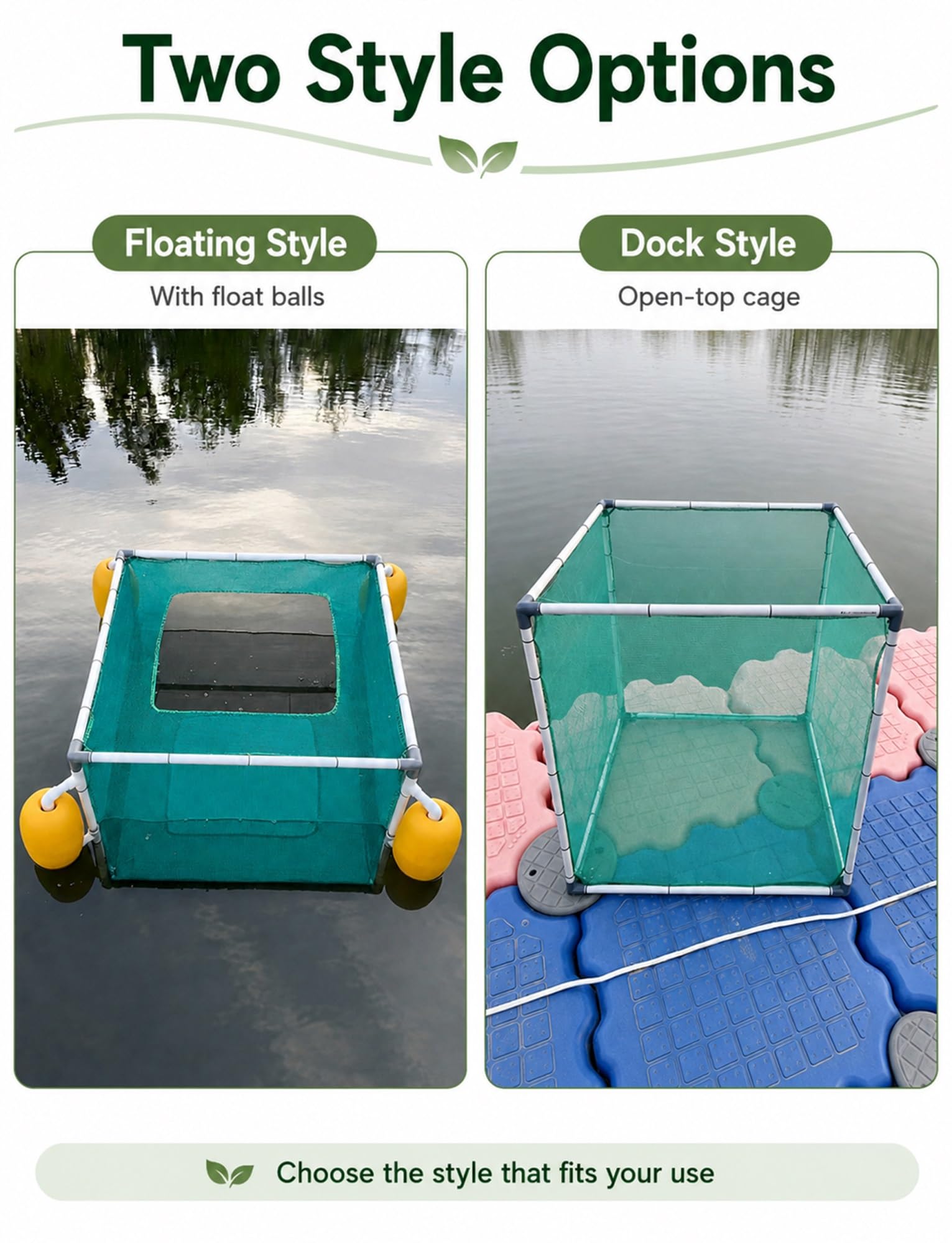 Red para Mantener Peces Vivos con Marco PVC y Malla PE de 3 mm
