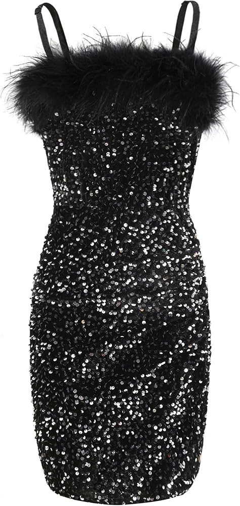 Amazon.com: EXARUS Girls Black Dress Sequin Glitter Bodycon Sparkle Sparkly  Ruched Tween Spaghetti Strap Graduation School Dance Semi Formal Party  Cocktail Ball Kids Mini Short Dresses Fancy Glam Velvet 6Y: Clothing, Shoes