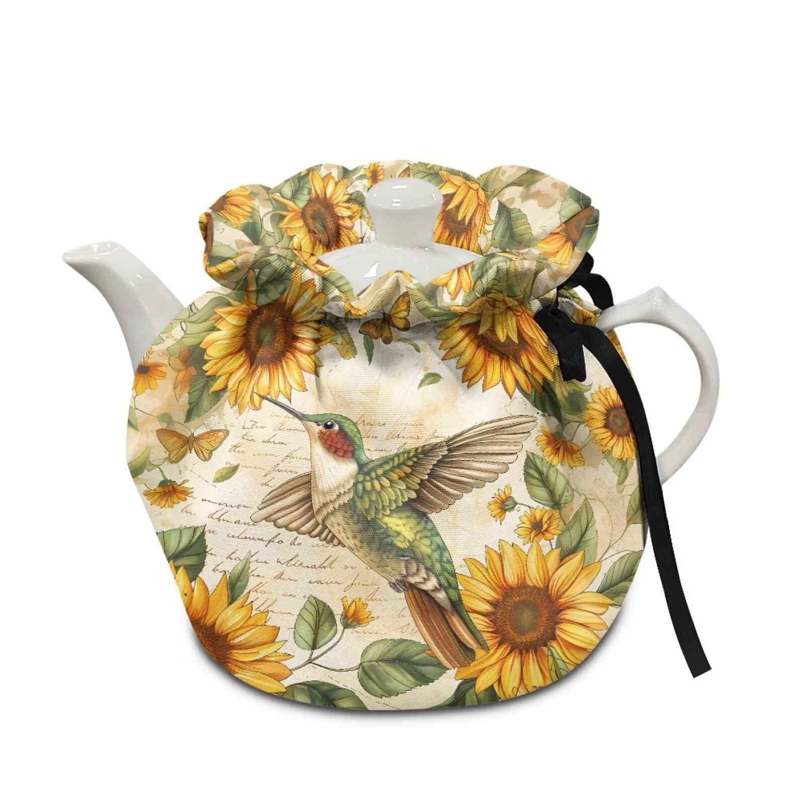Generic Retro Hummingbird Tea Pots Cosy Kitchen Tea Pot Dust Cover Insulated Kettle Cover Breakfast Warmer for Home Kitchen Decorative Easy to Clean and Portable Vacation