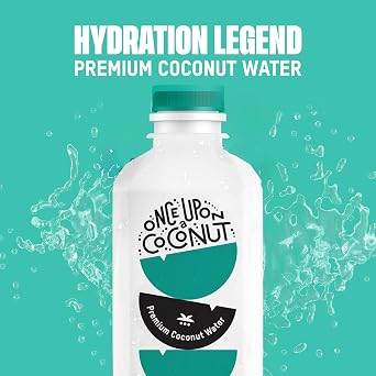 Once Upon a Coconut Premium Coconut Water 1L - Low Calorie All-Natural Drink with Electrolytes - Non-GMO - Gluten-Free - 33.8 Fl Oz (Pack of 12)