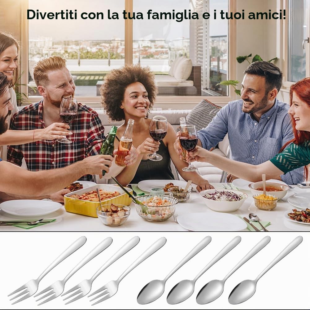 Gohytal Set di cucchiai da tè in acciaio inox, cucchiaini da caffè, cucchiaini da dessert, set di cucchiai da tè per ristoranti, lavabili in lavastoviglie