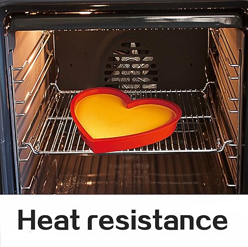Vista 4 de SOV Moldes de silicona para hornear, moldes para pasteles en forma de corazón, juegos de utensilios de silicona antiadherentes para pasteles