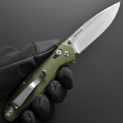 Miniatura 6 de Eafengrow EF966 Cuchillo plegable D2 Hoja Micarta Mango con Clip de Bolsillo Cuchillo táctico EDC Perillas de pulgar Axis Lock EDC Cuchillo