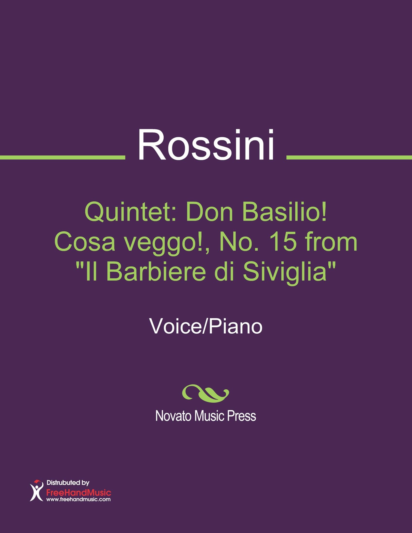 Quintet: Don Basilio! Cosa veggo!, No. 15 from "Il Barbiere di Siviglia" Sheet Music (Voice/Piano)