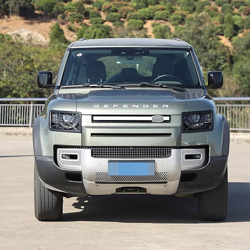 Miniatura 5 de YIWANG Para Land Rover Defender 90 110 2020-2022 de metal para faros delanteros de automóvil, accesorios de protección de red (estilo A - pantalla
