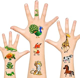 Temporary Tattoos for Kids , Non-Toxic Cartoon Theme Fake Tattoos Stickers for Children Boys Girls Halloween Birthday Part...