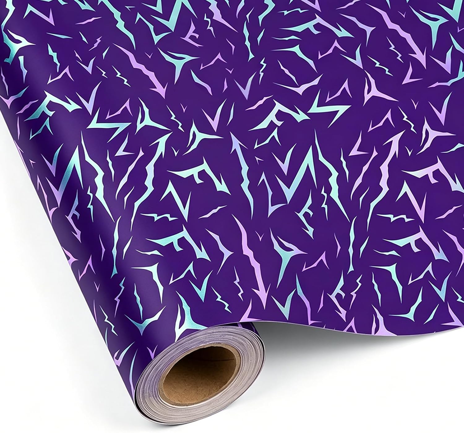 FestiVex Kpop Wrapping Paper Roll, Music Theme Gift Wrap with Vibrant Purple Crack Design, 17in x 32.8ft, Party Favor Wrapping for Birthday, Concert Party, Holiday Gifts and Event Decoration (purple)