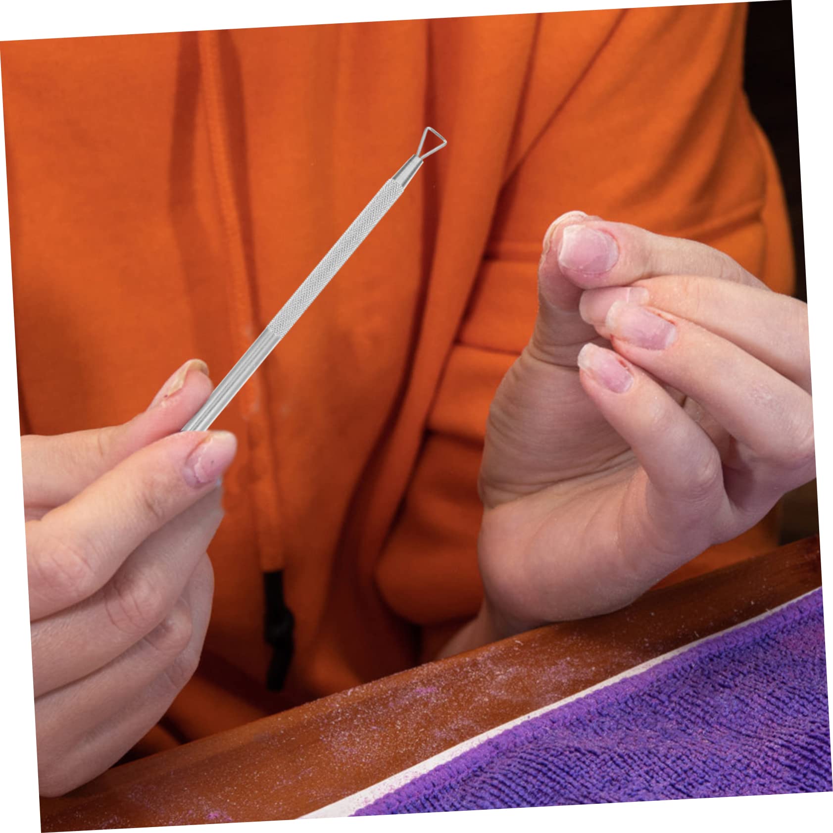 minkissy 5pcs Stainless Steel Nail Remover Cuticle Pusher Nail Art Tool Scratch off Ticket Tool