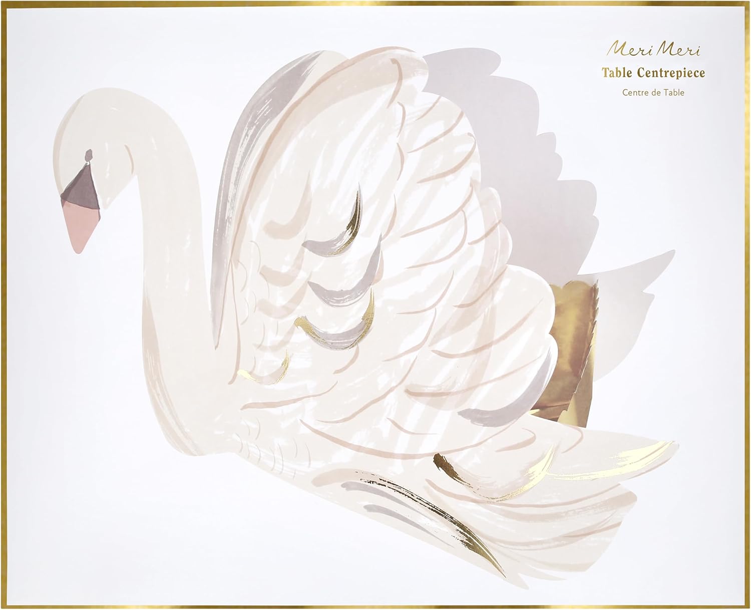 Meri Meri Swan Centerpiece (Pack of 1), Festive Table Decorations for Bridal Shower or Baby Shower, 21" x 12.25" x 13.375"