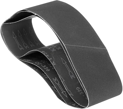 Sanding Belt 100mm x 1372mm 320 Grit Silicon Carbide Abrasive 3 Pack | Belt Sander Paper for Belt Sander Metal Grinding Wood Working Weld Rust Removal