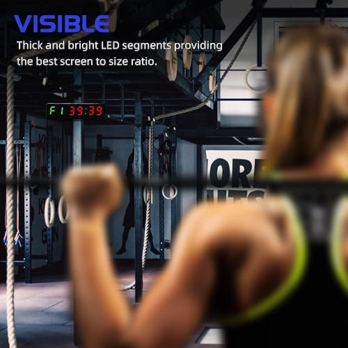 Miniatura 18 de Temporizador de gimnasio portátil, reloj de entrenamiento con batería recargable e imán integrado, cronómetro cuenta regresiva/hacia arriba para Azul