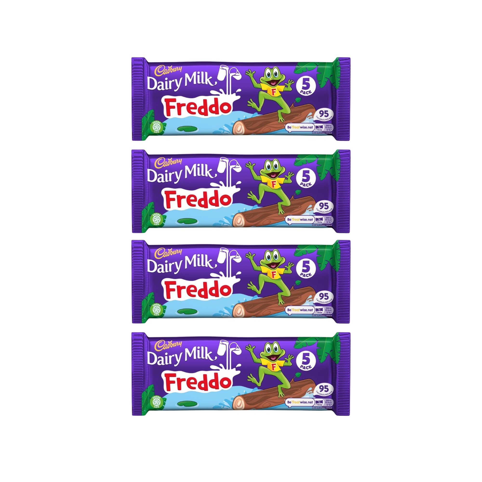 Cadburys Freddo Dairy Milk 5 Chocolate Bar Multipack Bundle - x4 Multipacks (5x18g Bars In Each Pack)