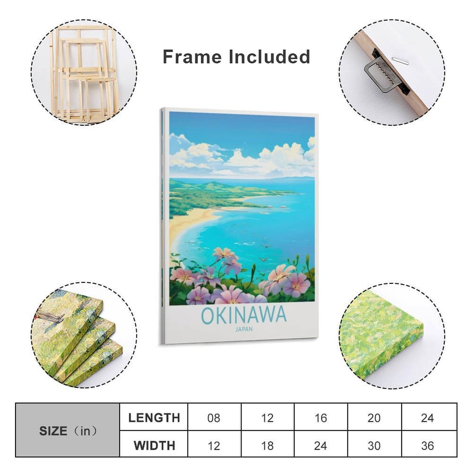 Amazon.com: Okinawa Japan Travel Print Canvas Wall Art Vintage