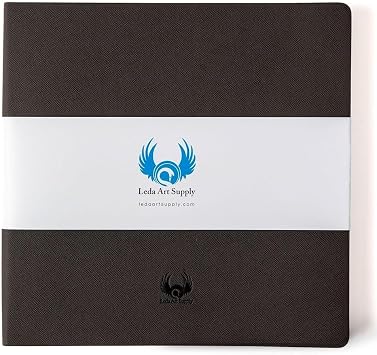 Square-Shaped Sketchbook, 10 x 10 inches, Lays Flat Flexible Sketch Book for Artists, Ideal for Ink, Watercolor, Pen, Pencils, 160 Tear Resistant Pages, Size Square Large, Leda Art Supply