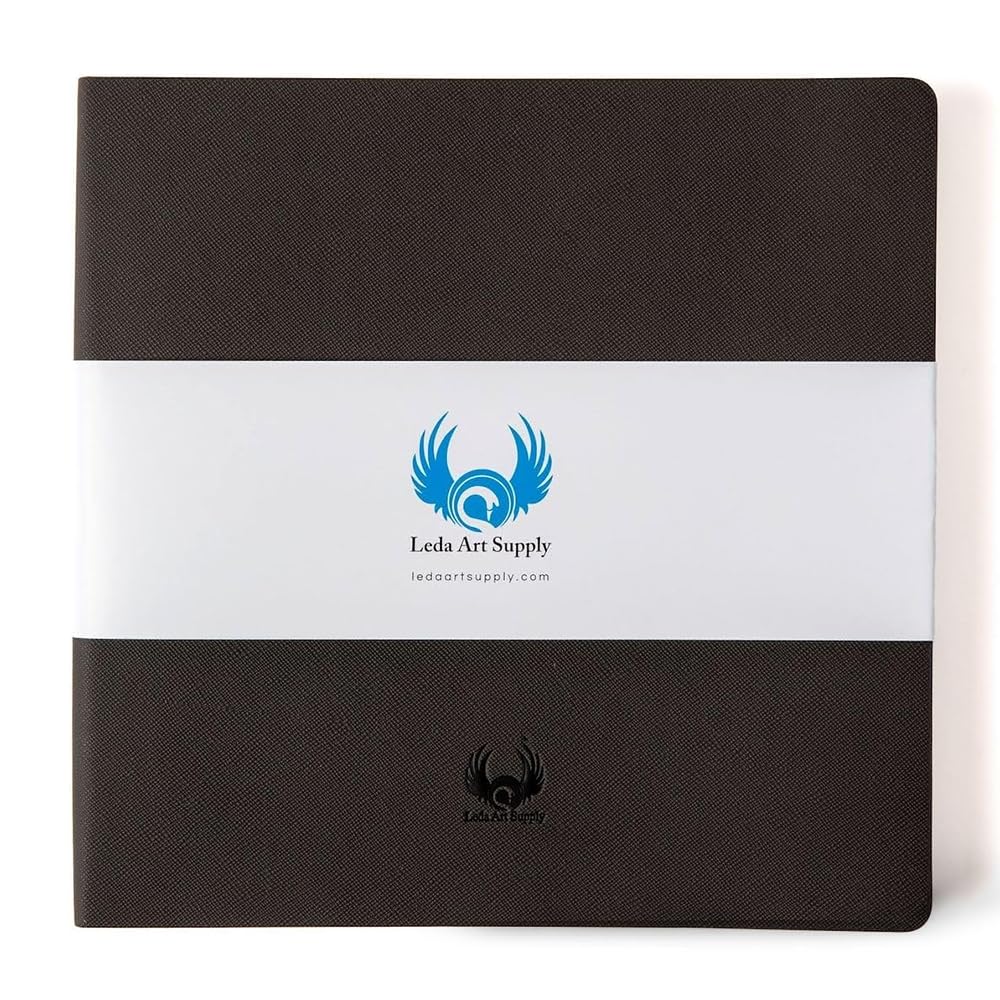 Square-Shaped Sketchbook, 8.3 x 8.3 inches, Lays Flat Flexible Sketch Book for Artists, Ideal for Ink, Water Color, Pen, Pencils, 160 Tear Resistant Pages, Size: Square Medium, Leda Art Supply