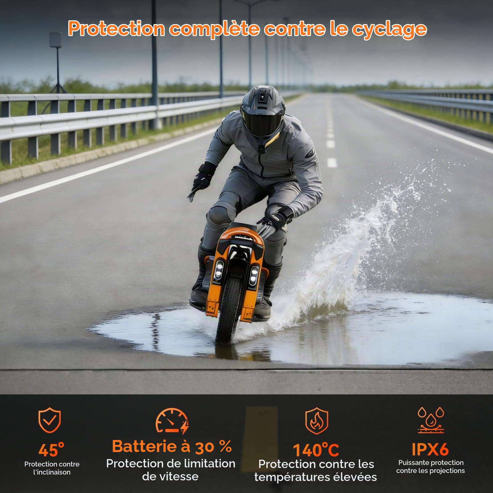 KINGSONG S16 Pro EUC Gyroroue Électrique 3000W, 1480Wh Batterie, 120 km Autonomie, Monoroue Tout-Terrain Haute Performance pour Adultes