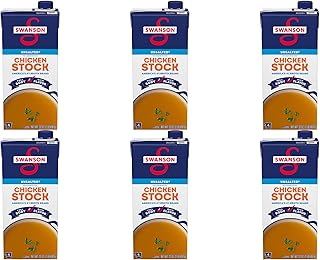 Swanson 100% Natural Unsalted Chicken Stock, 32 oz Carton (Pack of 6)
